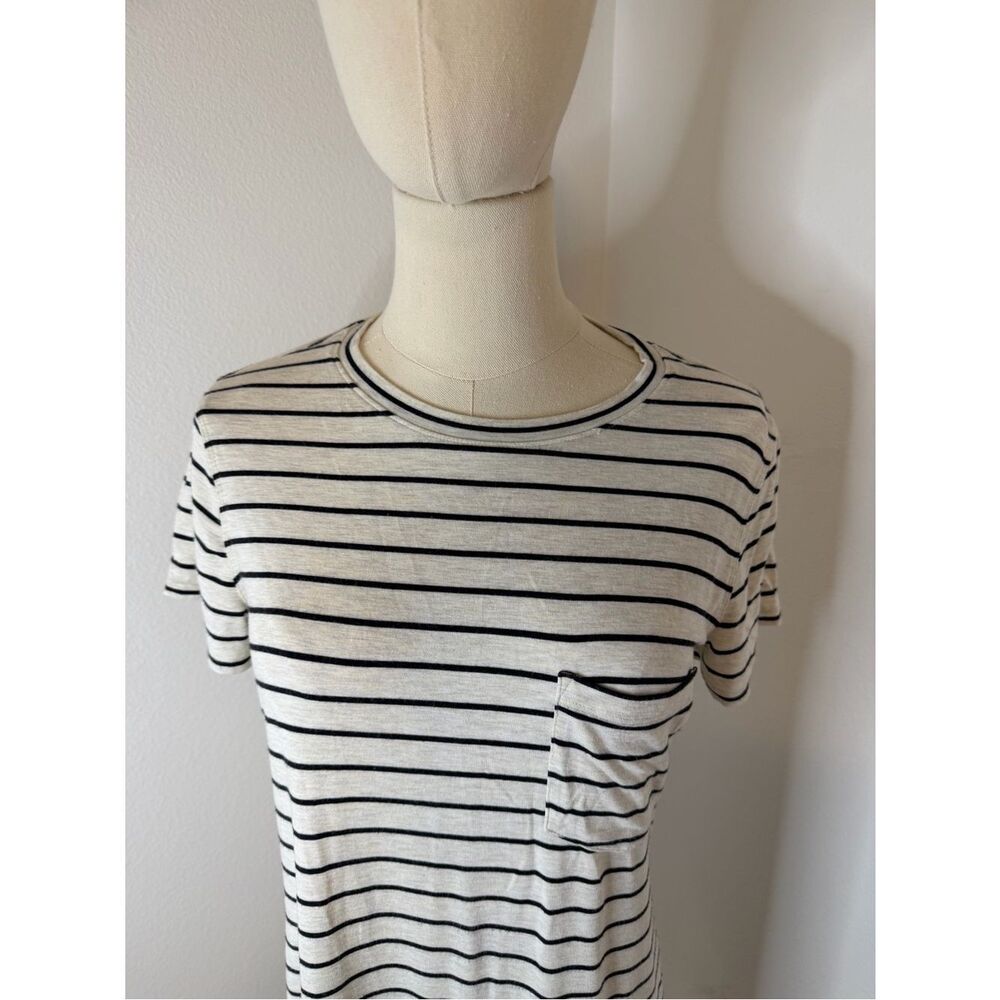 Abercrombie & Fitch Cream and Black Striped Dress - Size Small - Picture 2 of 4